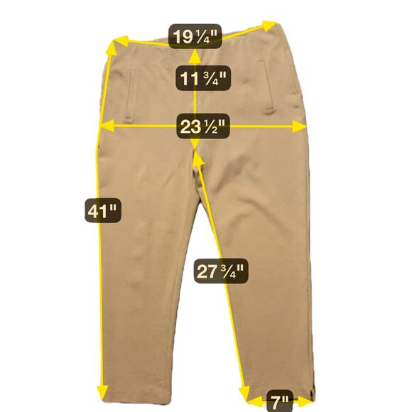 Chico’s Ankle Stretch Trousers Womens Peanut Tan Pull-On Elastic Waist Sz 3.5 18 - Picture 6 of 6